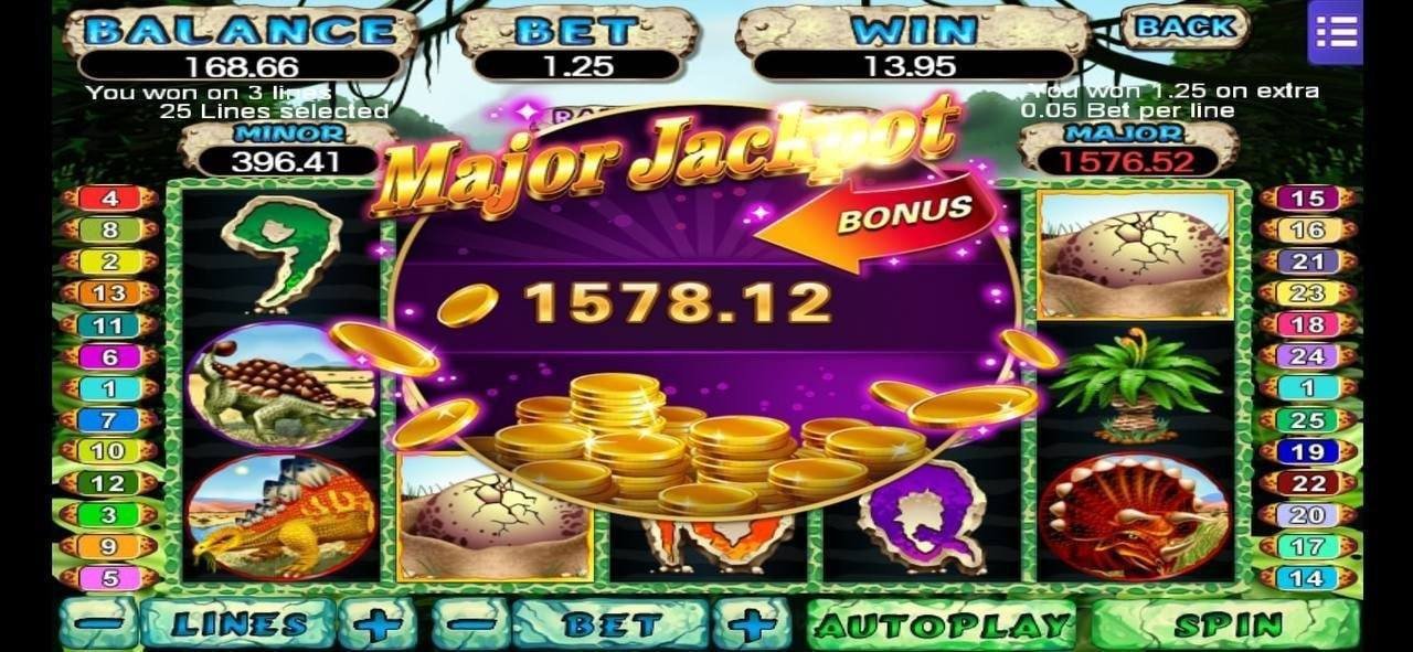 Tampilan utama slot Jurassic Kingdom di platform ratuperi79